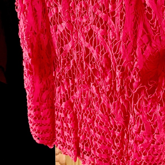 International Concepts (INC Macy’s) Peach Bodycon Lace Sheath Cotton Dress Sz 12 - Picture 3 of 13